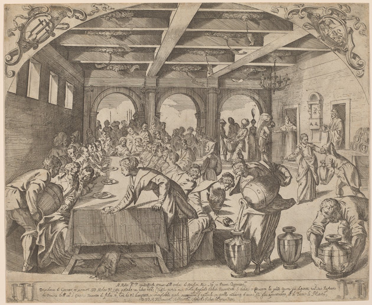 Les Noces de Cana - Odoardo Fialetti after Jacopo Tintoretto