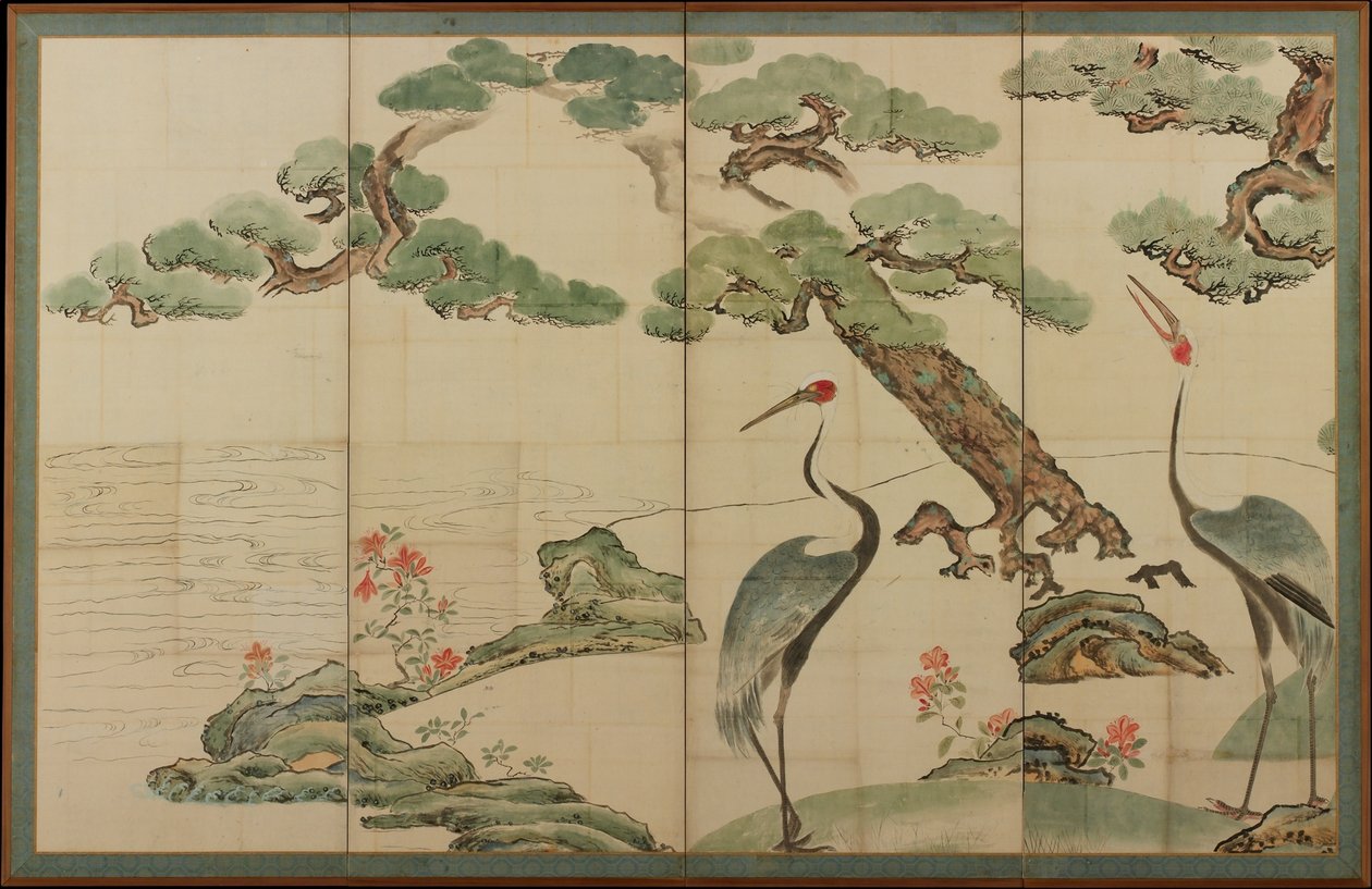 Grues, pins et bambous - Ogata Korin