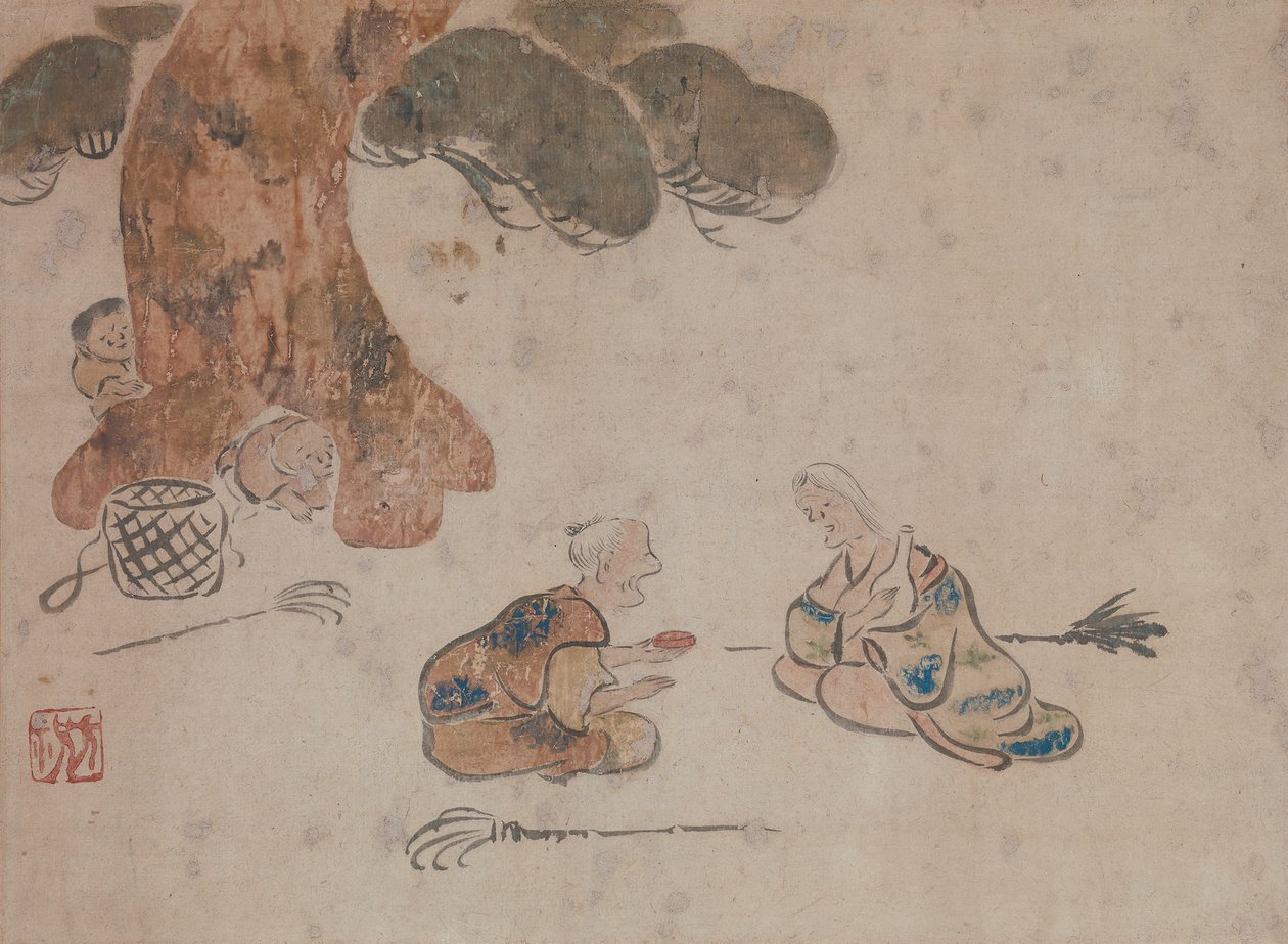 Vieil homme et vieille femme - Ogata Korin