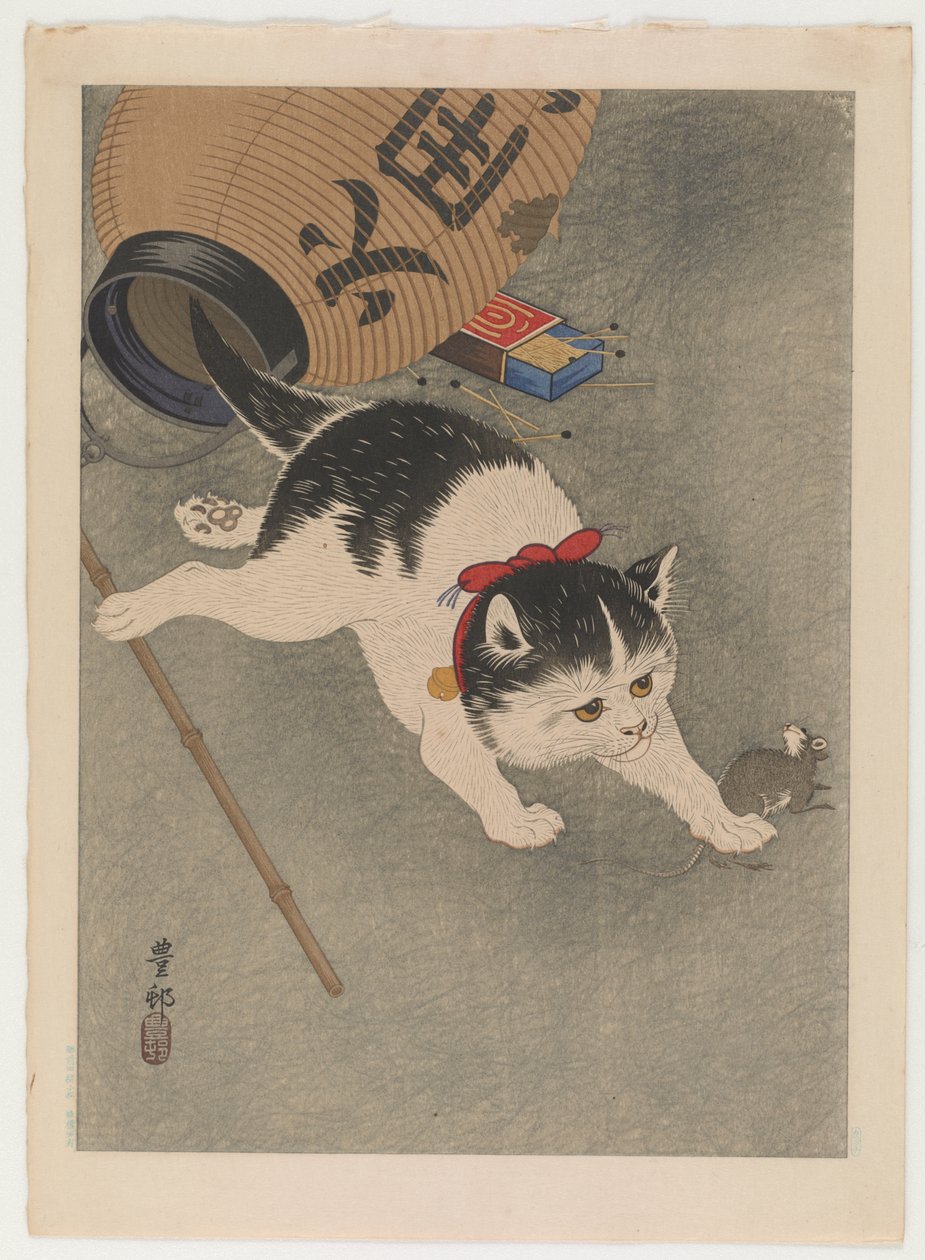 Chat et souris, vers 1930 - Ohara Koson