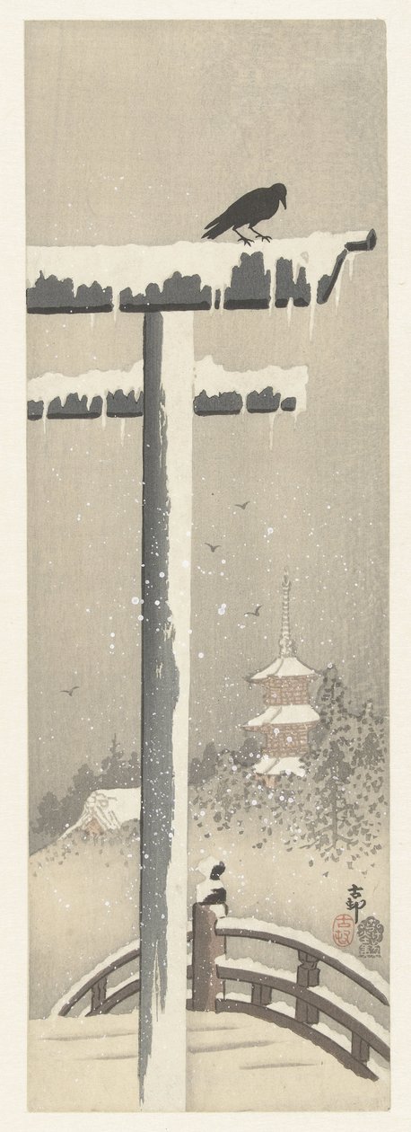 Torii dans la neige - Ohara Koson