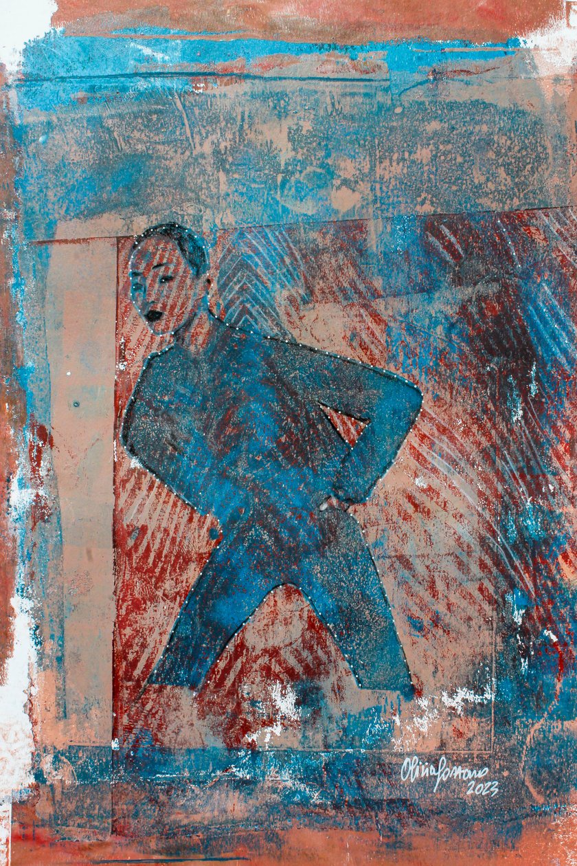 Blugel, 2023 (technique mixte sur papier) - Olivia Gozzano
