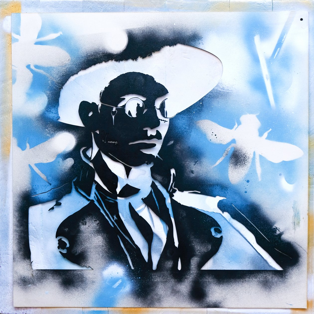 Pochoir , 2019 (technique mixte sur carton et bois) - Olivia Gozzano