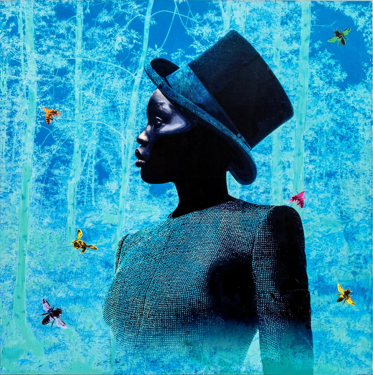 Teletrasporto, 2022 (technique mixte sur toile) - Olivia Gozzano