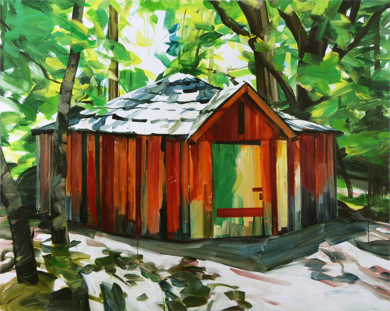 La maison dans la forêt, 2014 (acrylic on canvas) - Olivier Morel
