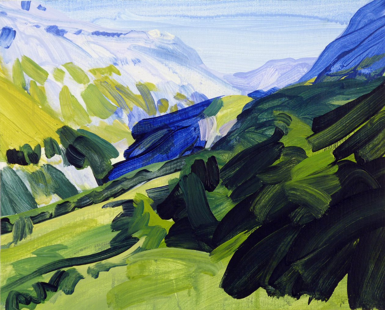 Loèche-les-Bains 34, 2017 (acrylique sur toile) - Olivier Morel