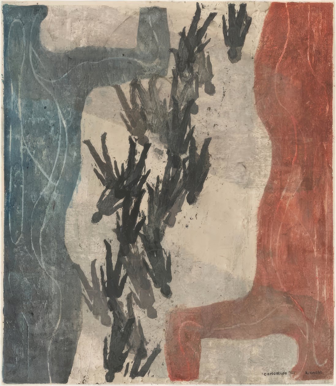 Japon 1947 : Caricature numéro un - Onchi Kôshirô