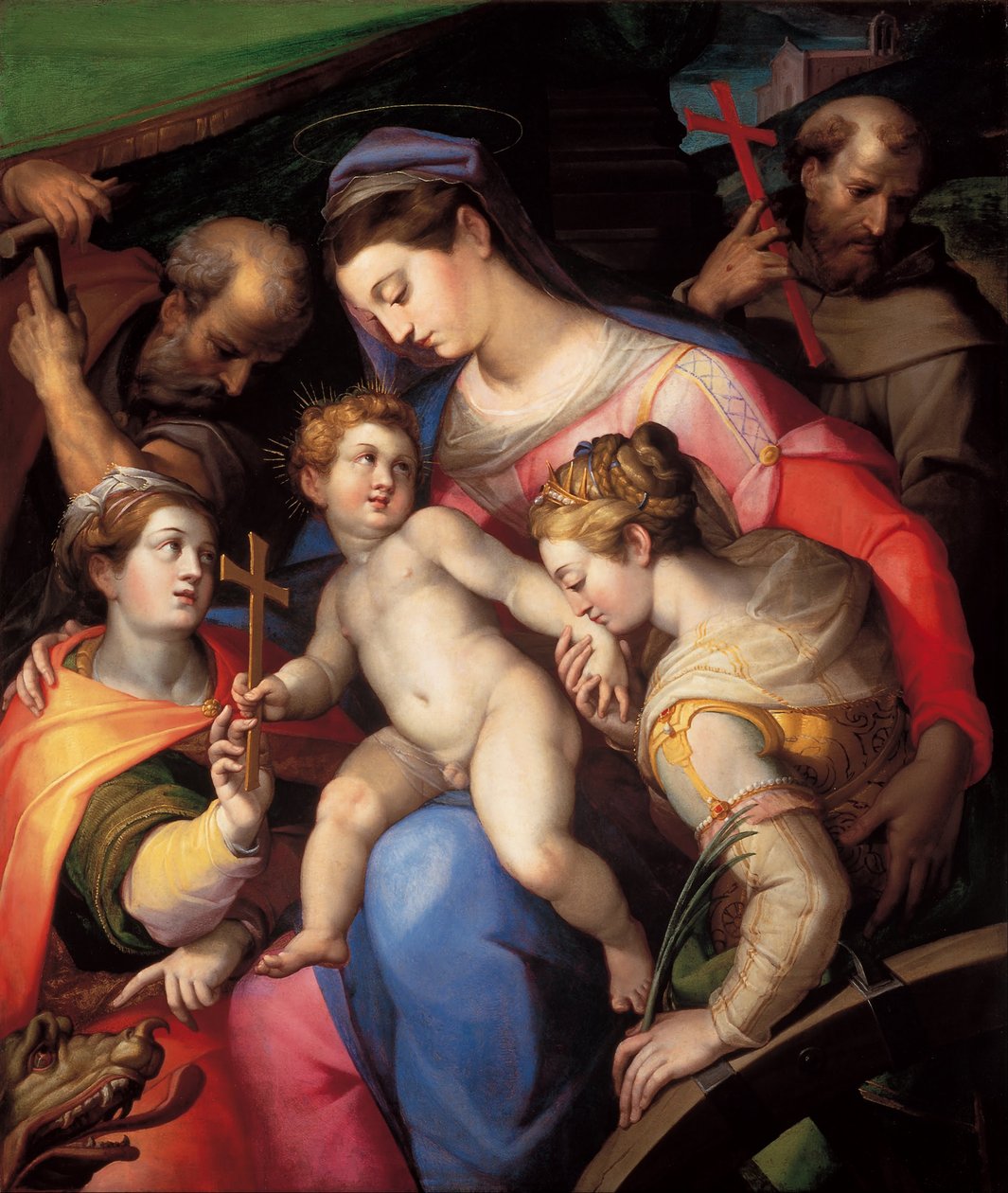 La Sainte Famille, avec Sainte Catherine d