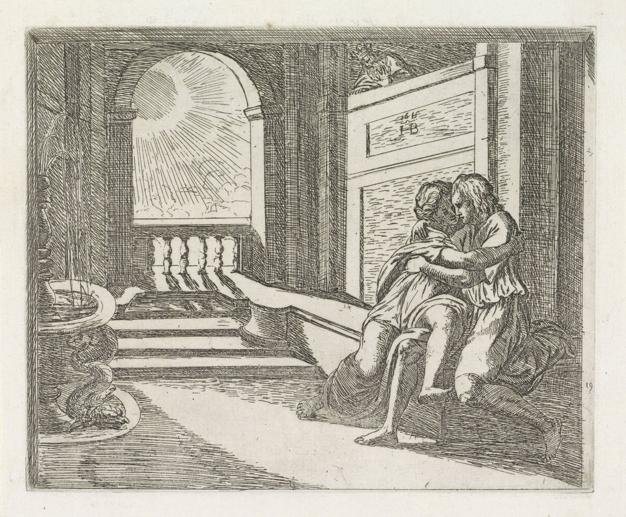 Abimélech voit Isaac caresser Rébecca - Orazio Borgianni