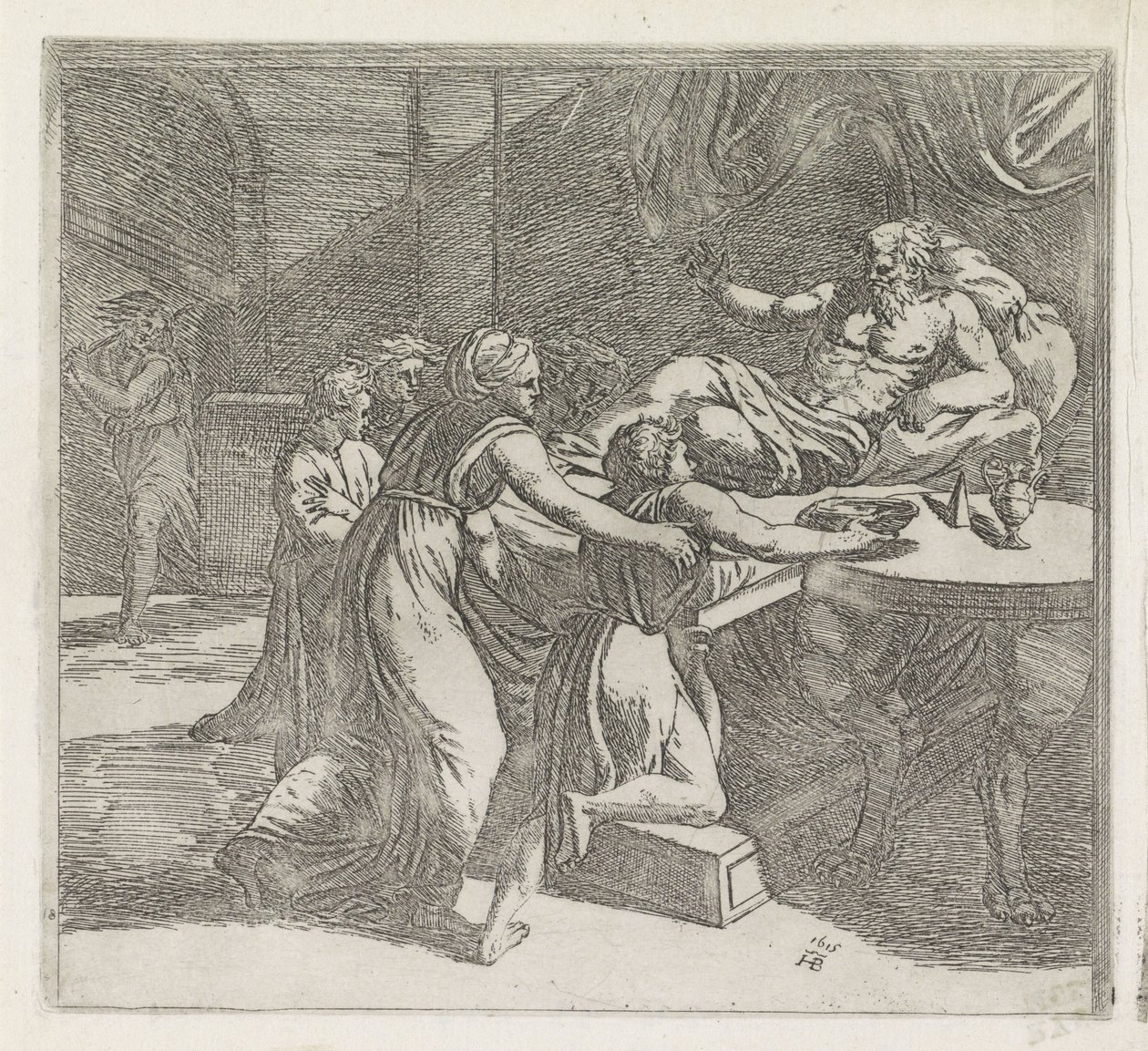 Isaac bénit Jacob (Peintures dans la Loggia de Raphaël) - Orazio Borgianni