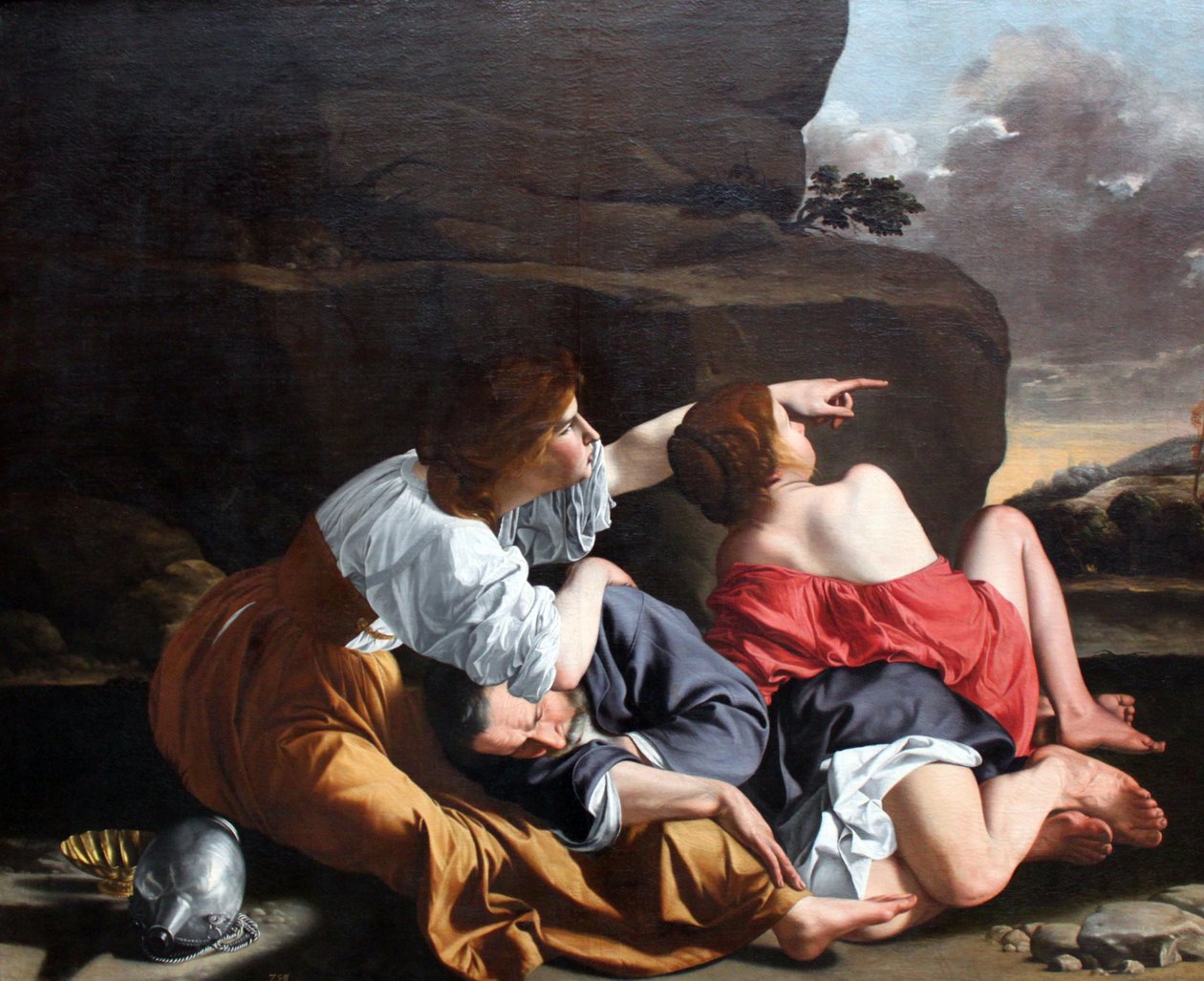French : Lot and his daughters Lot and his daughters - Orazio Gentileschi