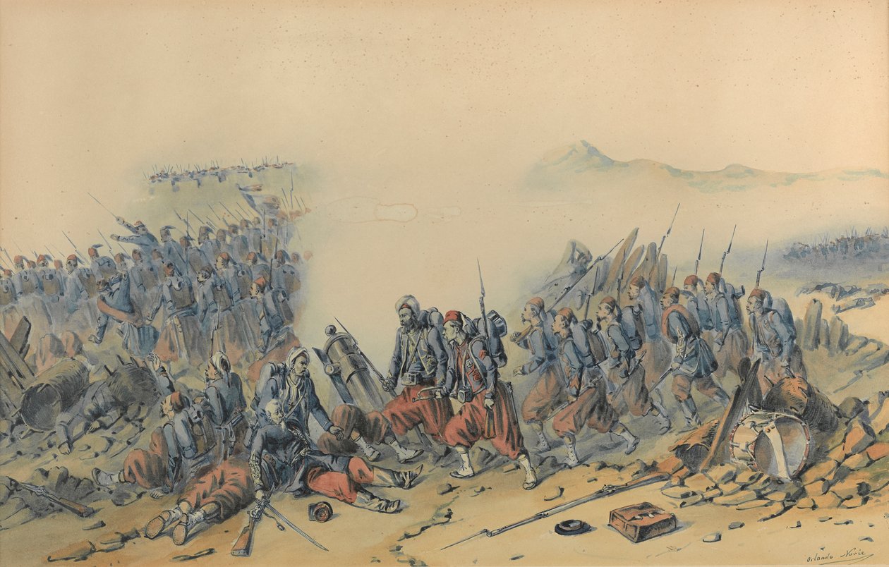 Zouaves avec baïonnettes (Crimée) - Orlando Norie