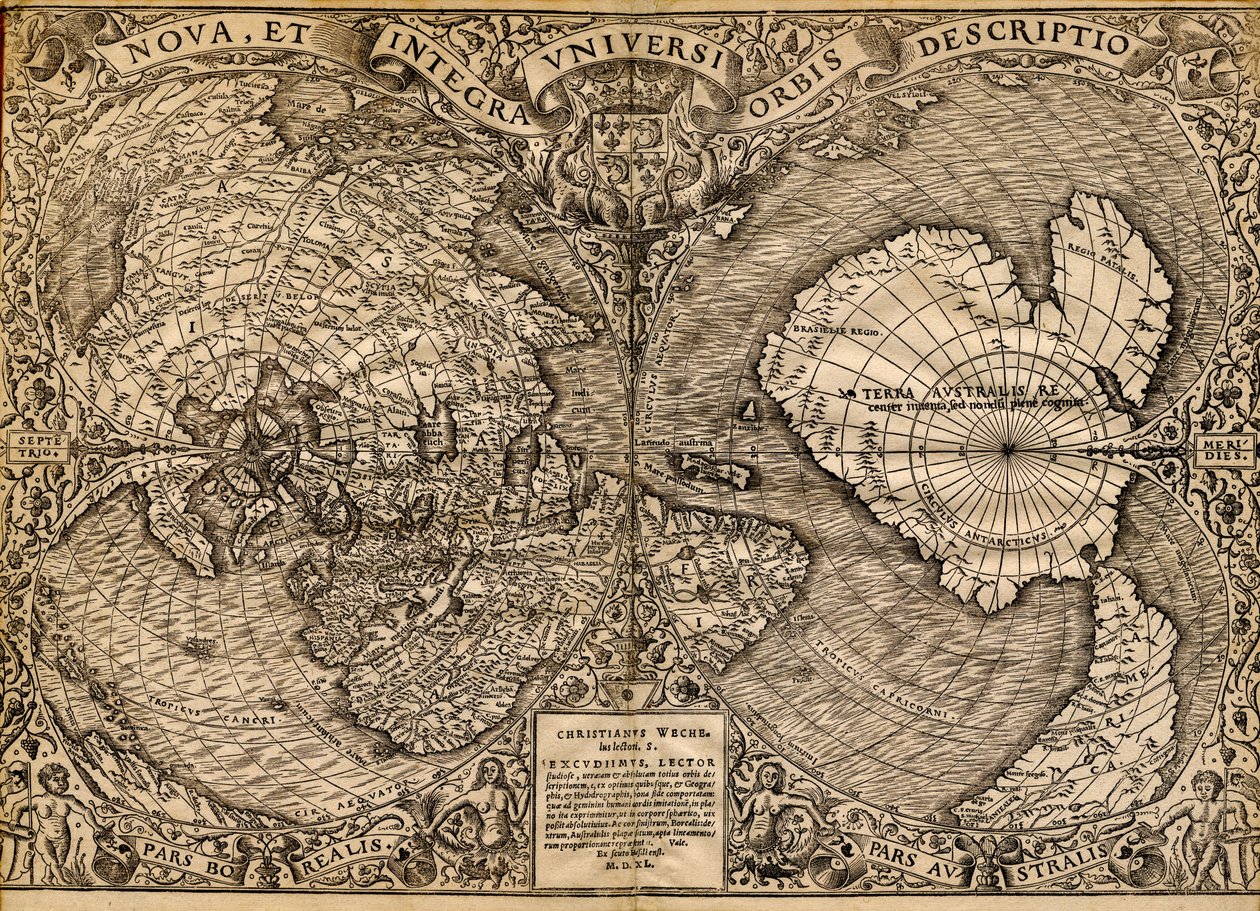 Nova, et integra universi orbis descriptio - Oronce & Roigny Joannem & Mela Pomponius Finé