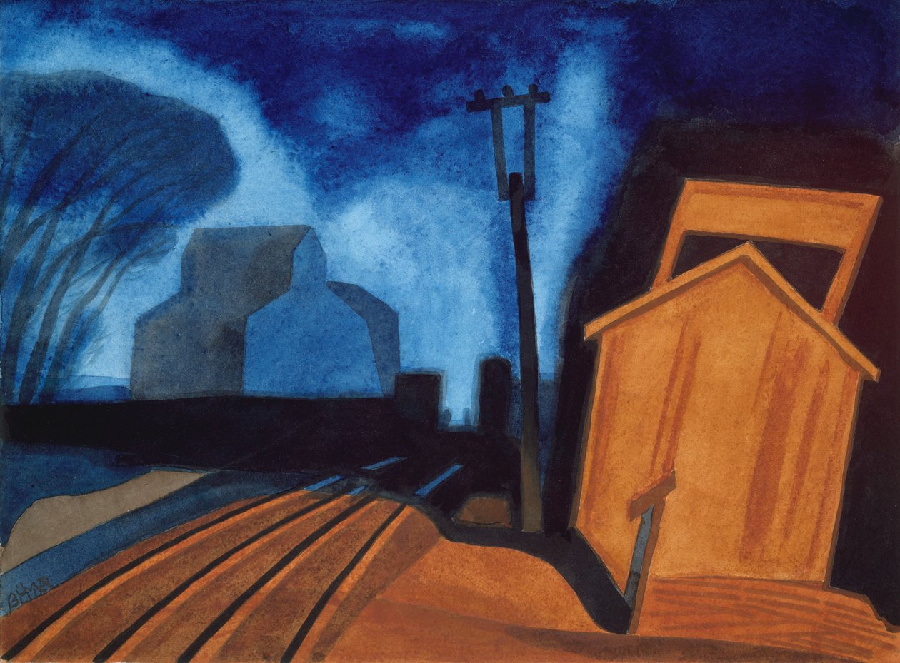 Gare de drapeau, Elizabeth, New Jersey, 1925 - Oscar Florianus Bluemner