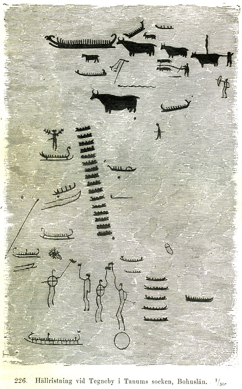 Gravure rupestre à Tegneby dans la paroisse de Tanum, Bohuslän - Oscar Montelius