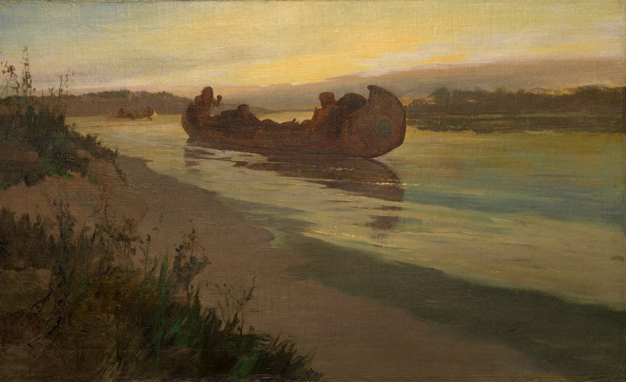 Marquette et Joliet sur le Mississippi - Oscar Edward Berninghaus