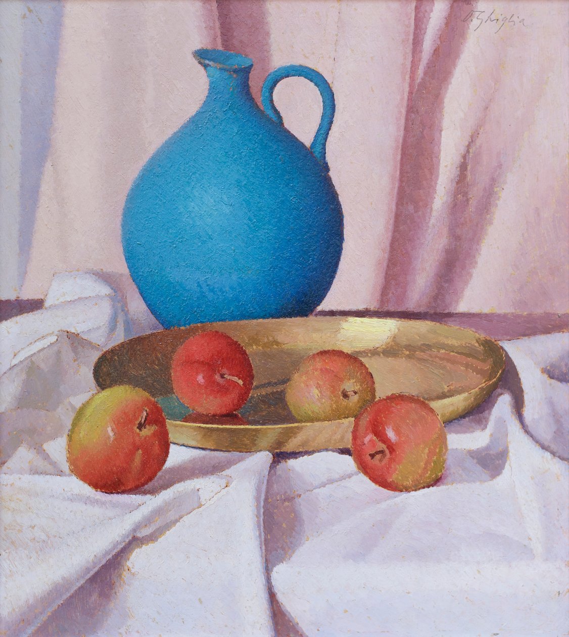 Composition avec pommes et pichet, vers 1940-41 - Oscar Ghiglia