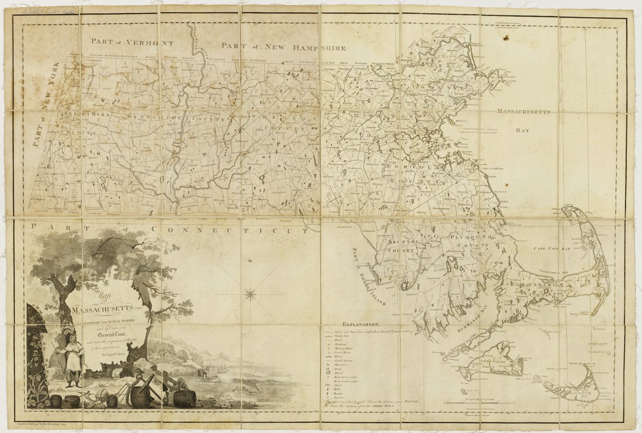 Carte du Massachusetts propre : compilée à partir de relevés réels - Osgood Carleton