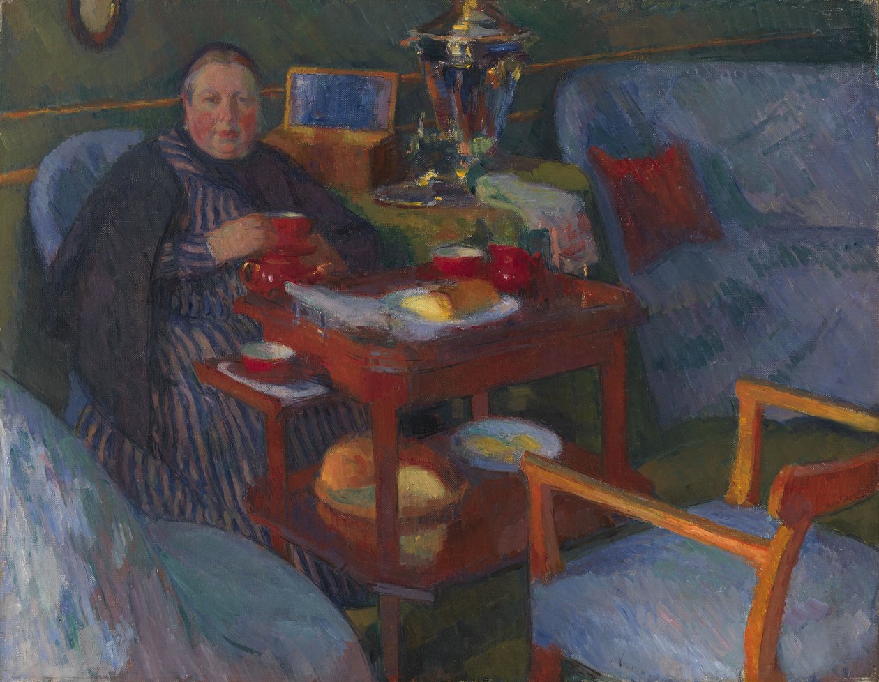 Femme buvant du thé - Osip Emmanuilovich Braz