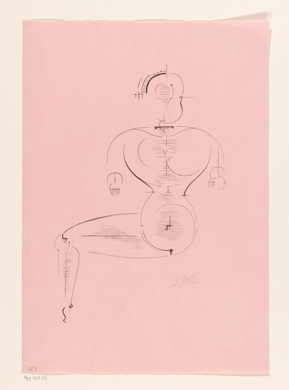 Figure assise - Oskar Schlemmer (signed by artist)
