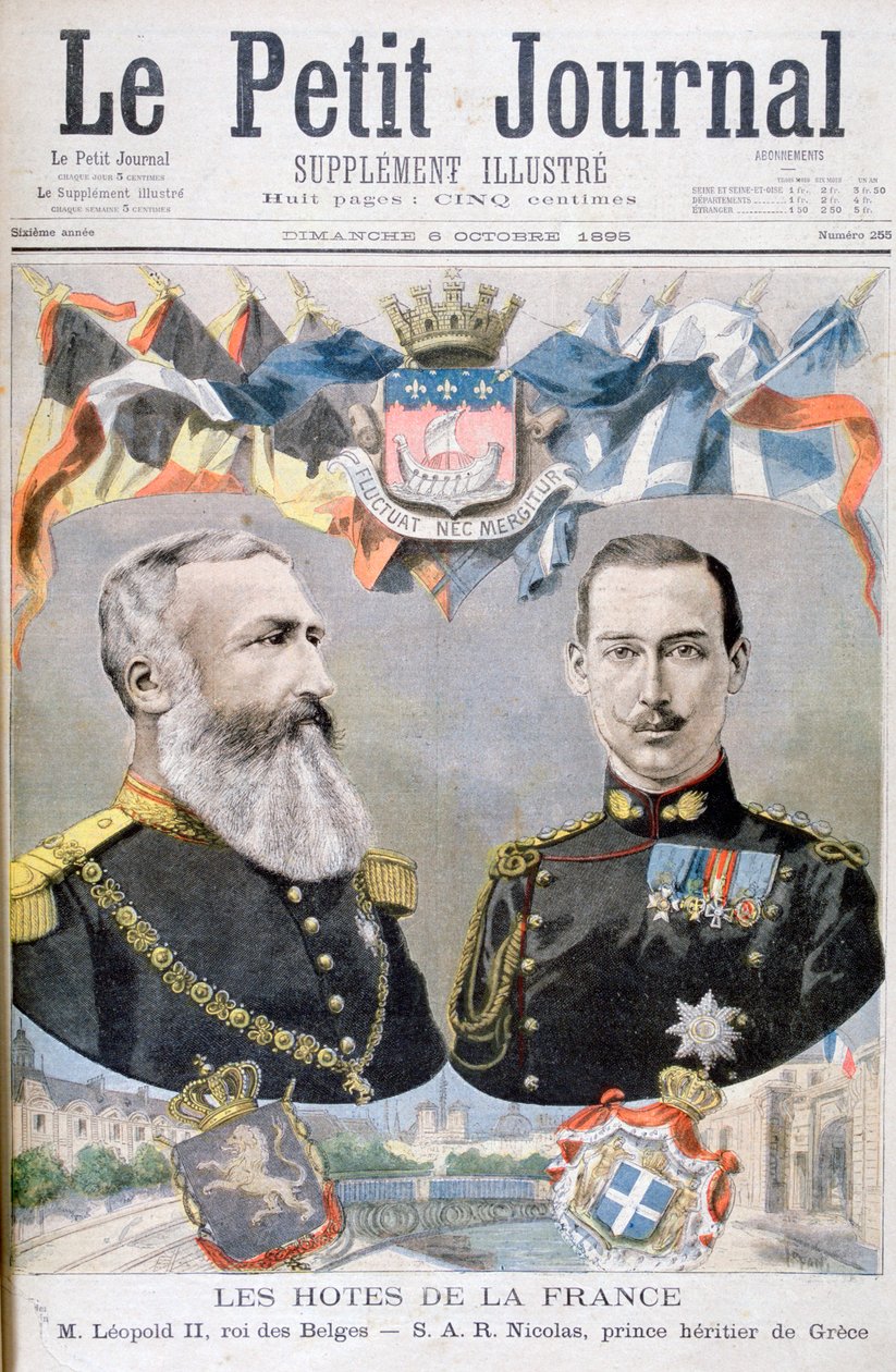 Le roi Léopold II de Belgique et le prince Nicolas de Grèce et du Danemark, 1895 - Oswaldo Tofani
