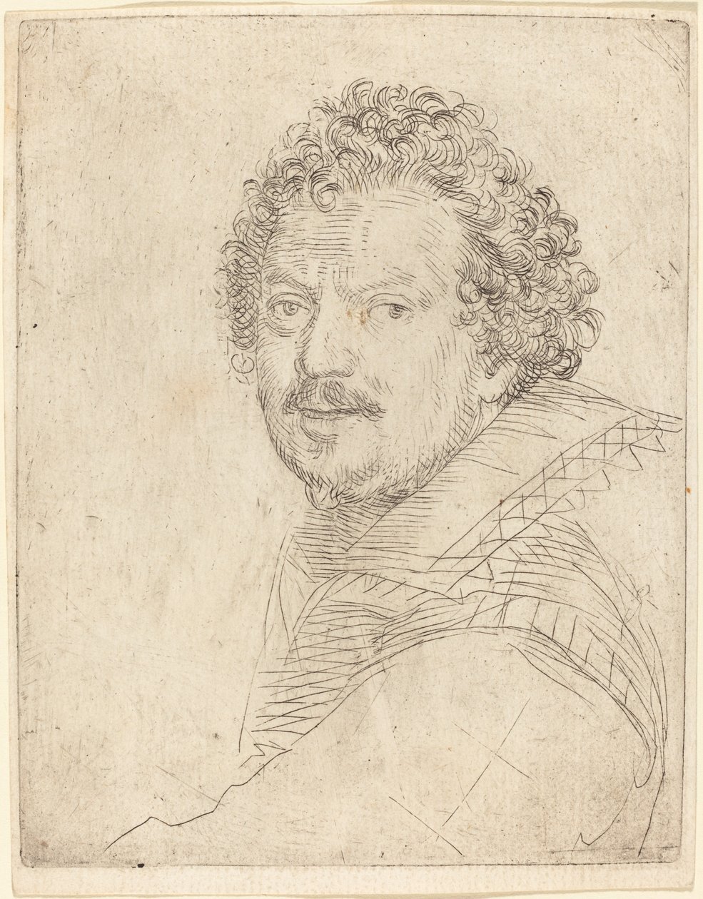 Un homme avec moustache et barbiche, de face - Ottavio Leoni
