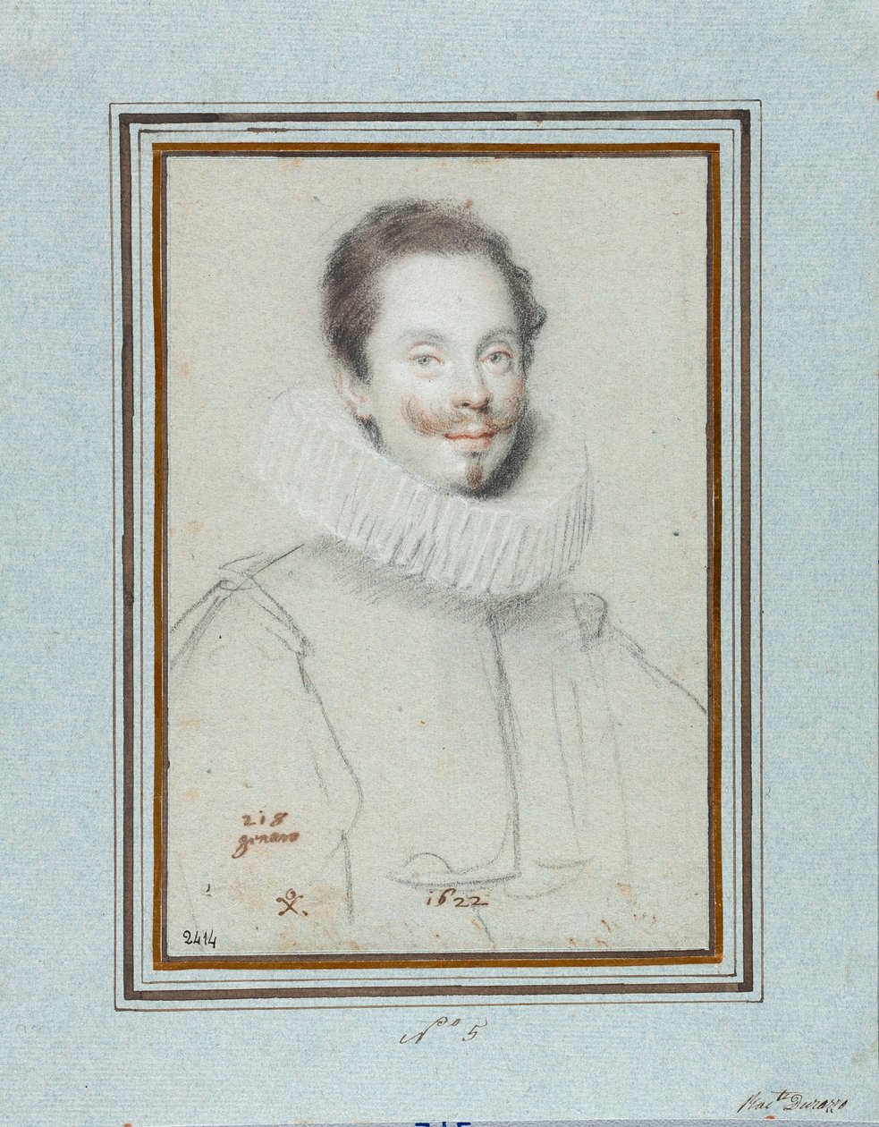 Portrait du Marquis Paris Pinelli (XVIIe siècle) Dessin par Ottavio Leoni (1578-1630) XVIIe siècle Gênes, Musei di Strada Nuova, Fondo Disegni, inv 2414 - Ottavio Mario Leoni