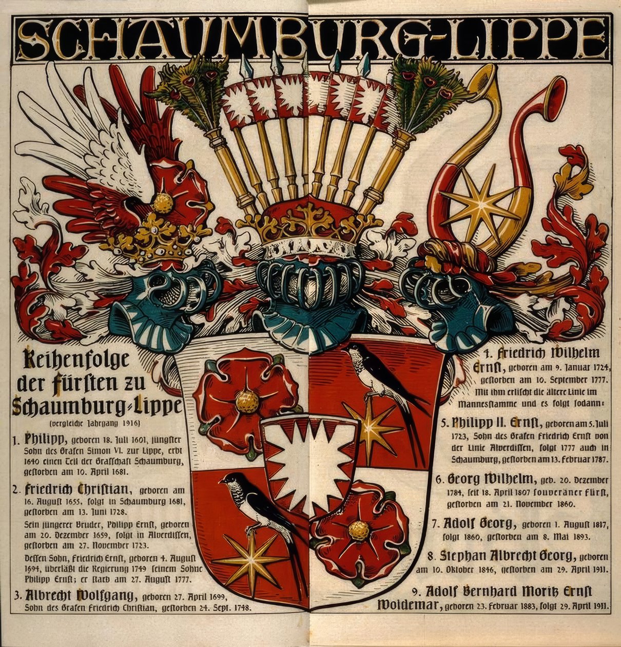 Schaumburg-Lippe. Rang des princes de Schaumburg-Lippe - Otto Hupp