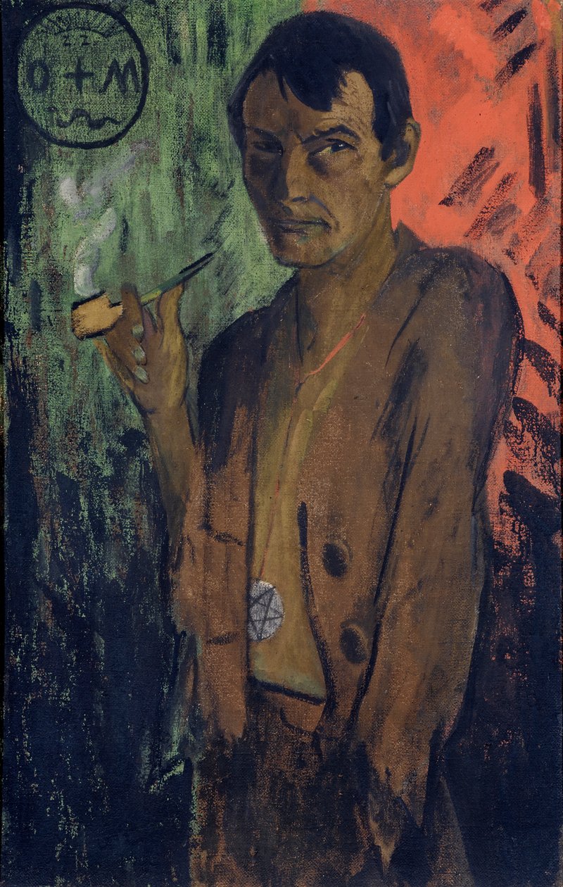 Autoportrait avec pentagramme, vers 1924 - Otto Mueller