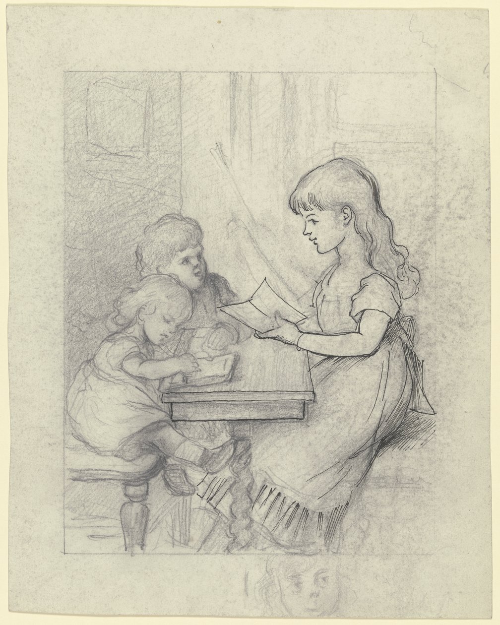 Scène scolaire mise en scène - Otto Scholderer