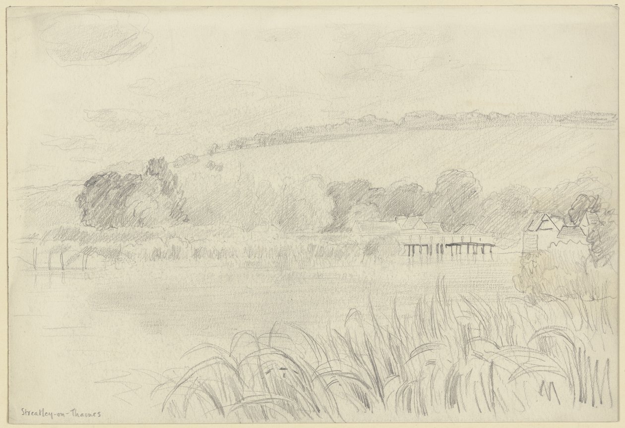 Paysage fluvial près de Streatley-on-Thames - Otto Scholderer