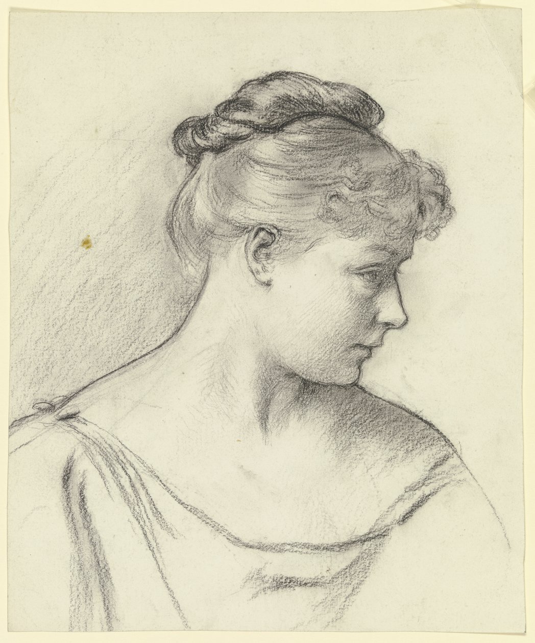 Tête de la femme assise tirée de « Préparation au bal costumé » - Otto Scholderer