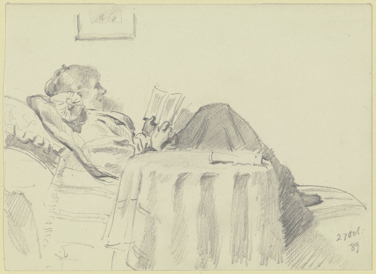 Luise Scholderer en lecture - Otto Scholderer
