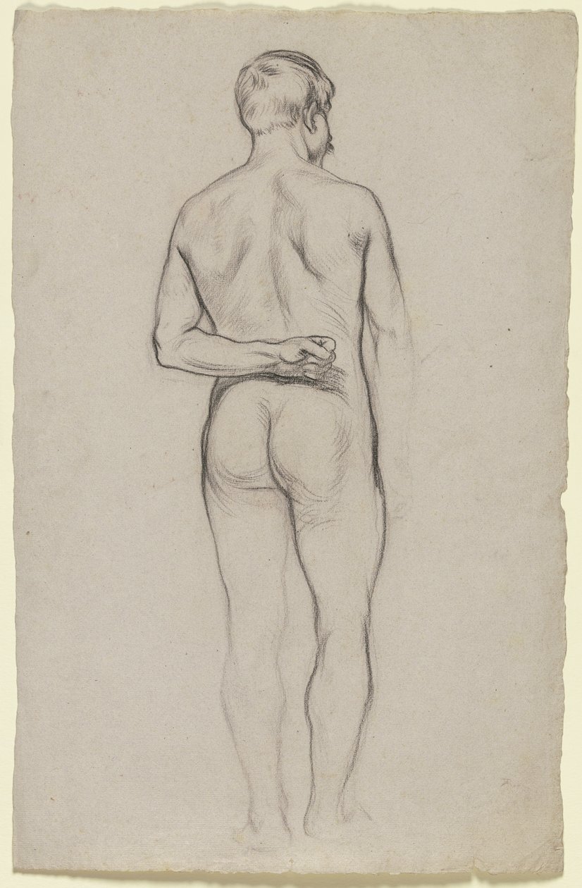 Nu masculin debout vu de dos - Otto Scholderer