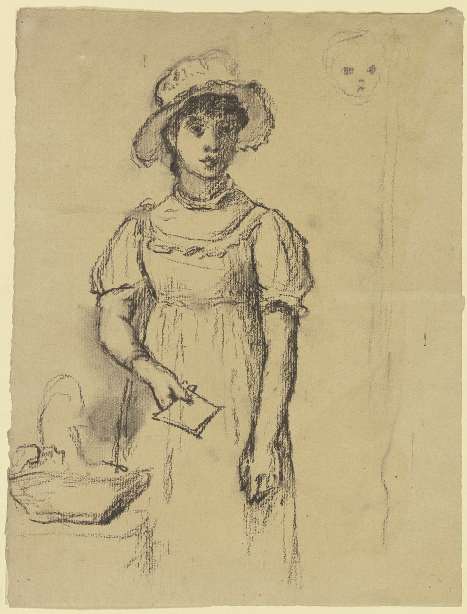 Jeune fille debout avec une lettre - Otto Scholderer