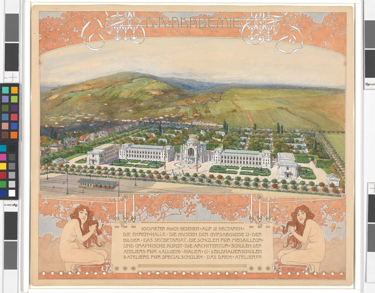 Académie K.K. - vue depuis 100 mètres de hauteur sur 12 hectares - Otto Wagner