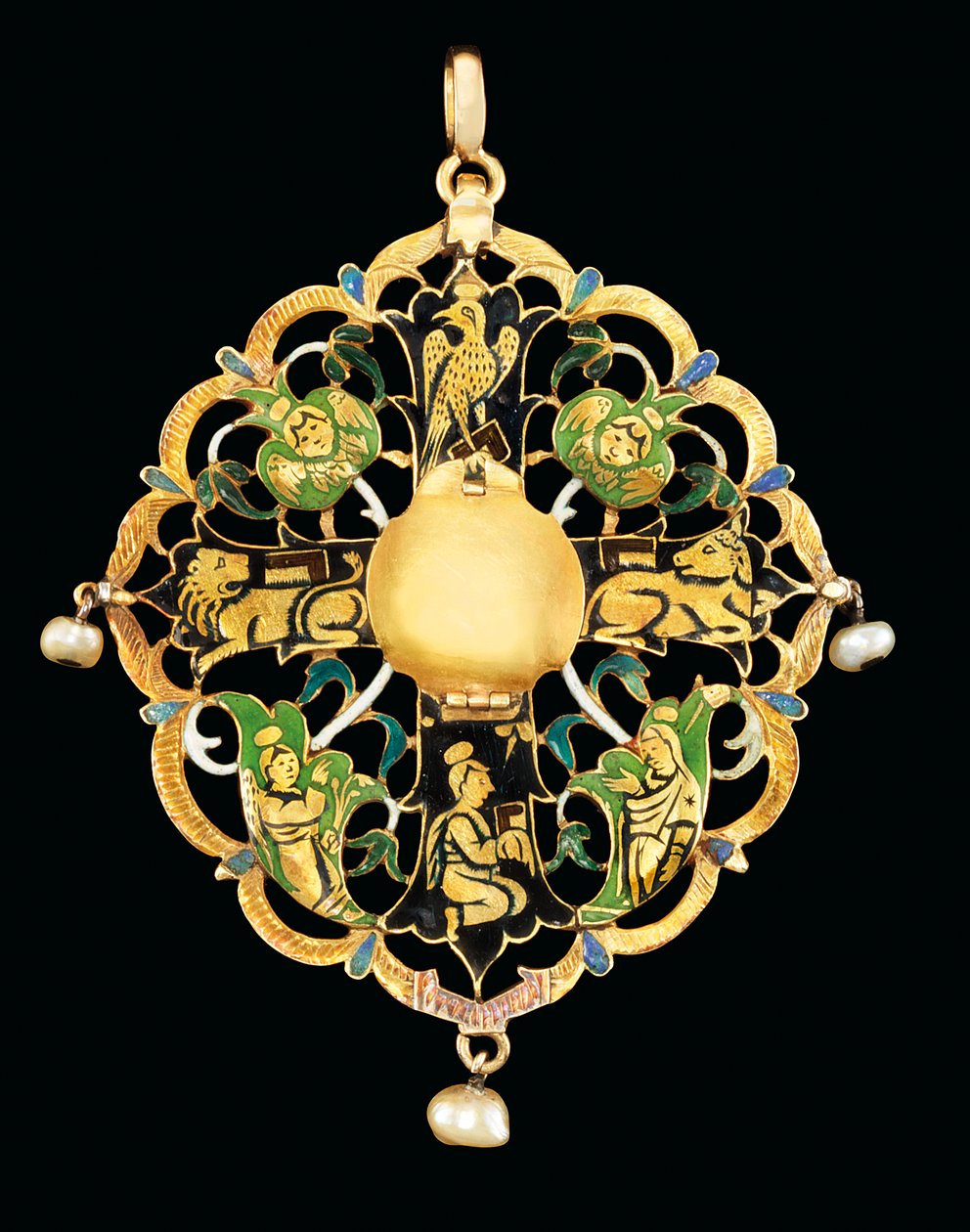 Reliquaire arménien serti de pierres précieuses et émaillé - Ottoman School