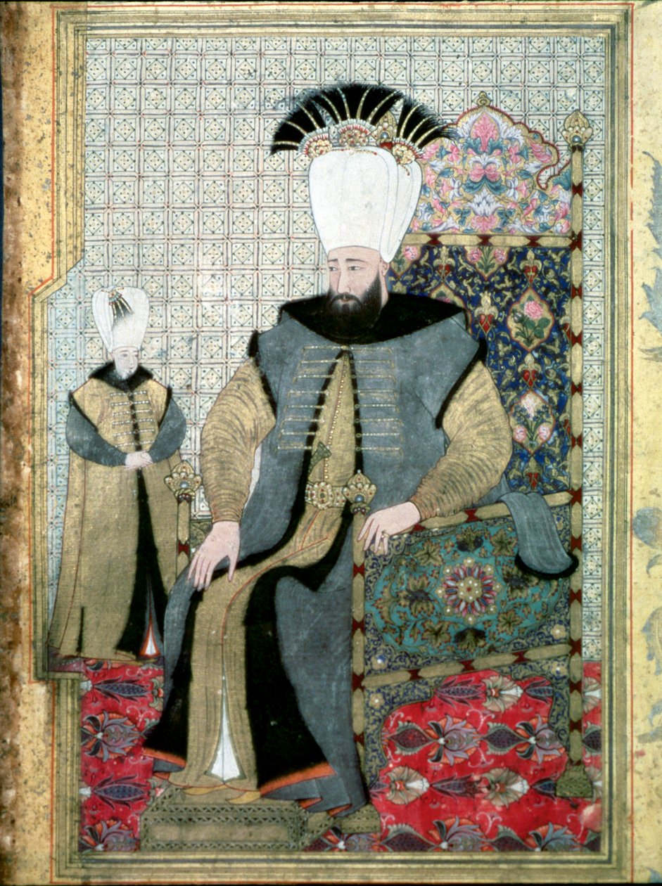 Portrait du Sultan Ahmet III (1673-1736). Miniature. Istanbul, Musée de Topkapi Sarayi, Turquie - Ottoman School