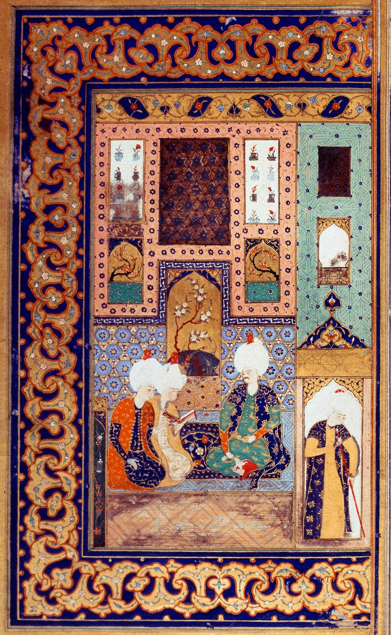 Représentation du sultan Selim I accompagné de deux sujets - Ottoman School