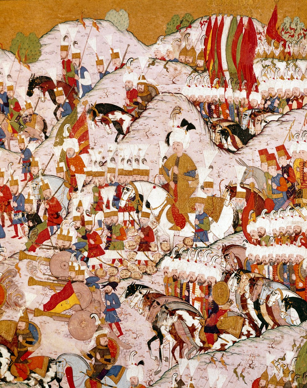 Représentation de la bataille de Mohacs le 29/08/1526 (détail) - Ottoman School