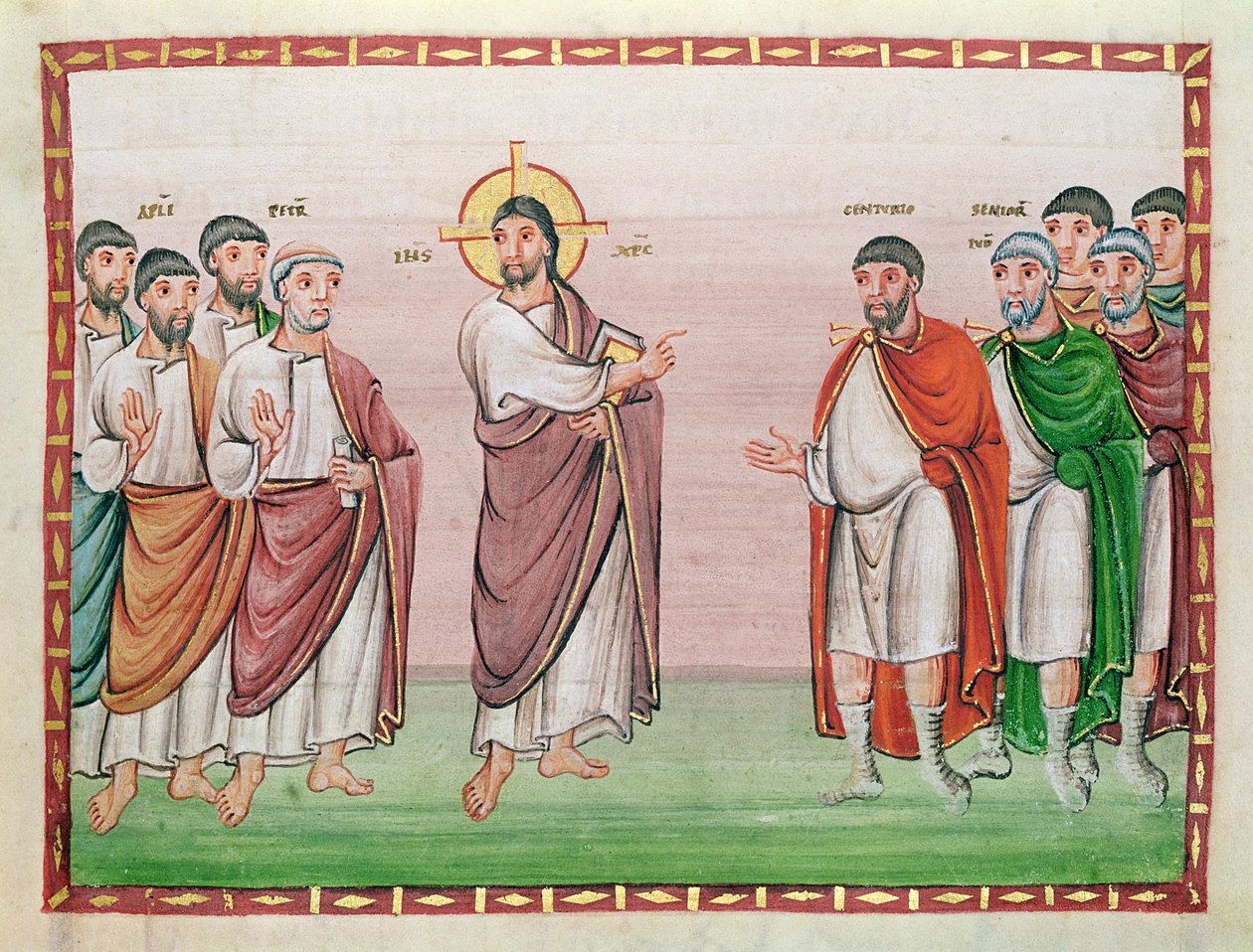Ms. 24 Jésus et le capitaine de Capharnaüm, du Codex Egberti, vers 980 - Ottonian