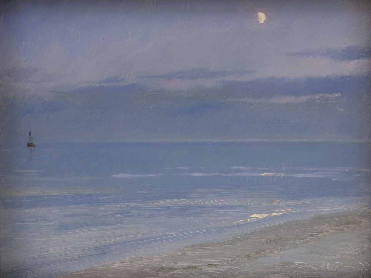 Plage de Skagen au Clair de Lune - Peder Severin Krøyer