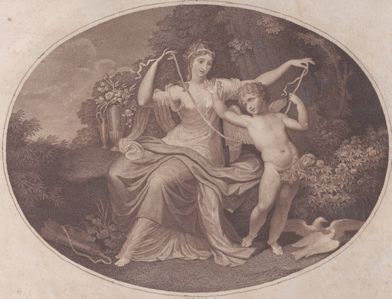 La douceur liant les ailes de Cupidon, probablement XVIIIe siècle - P. J. Chaillou