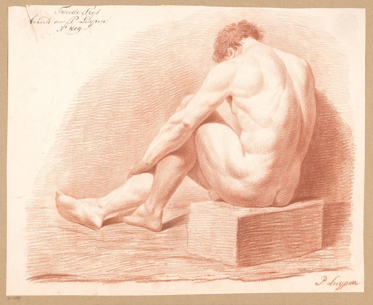 Homme nu assis, vu de dos (2e prix 1809) - P. Luypen