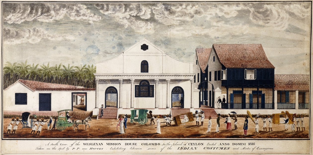 Vue sud de la maison de mission wesleyenne, Colombo sur l