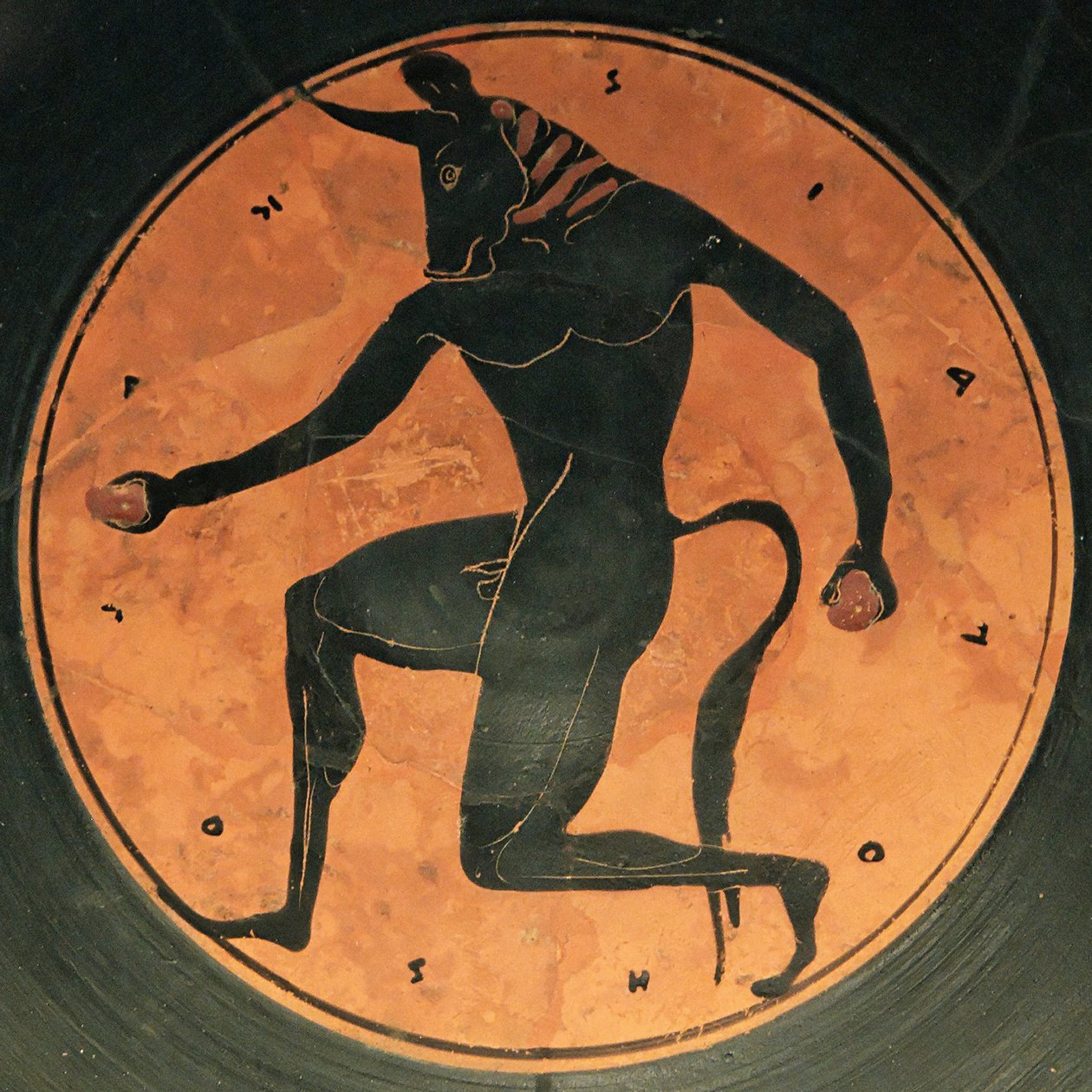 Poterie grecque antique du Minotaure, c.515 - Painter of London E342
