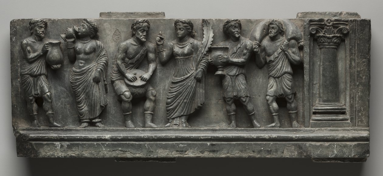 Relief bacchanal, Pakistan, Gandhara, région de Buner, début de la période Kushan (1-320 après J.-C.) - Pakistani School