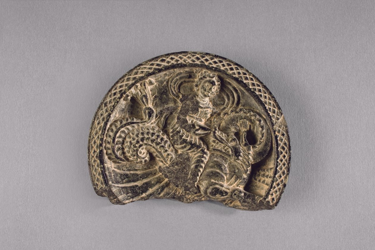 Palette avec Néréide sur un dragon aquatique, c.50-75 - Pakistani School