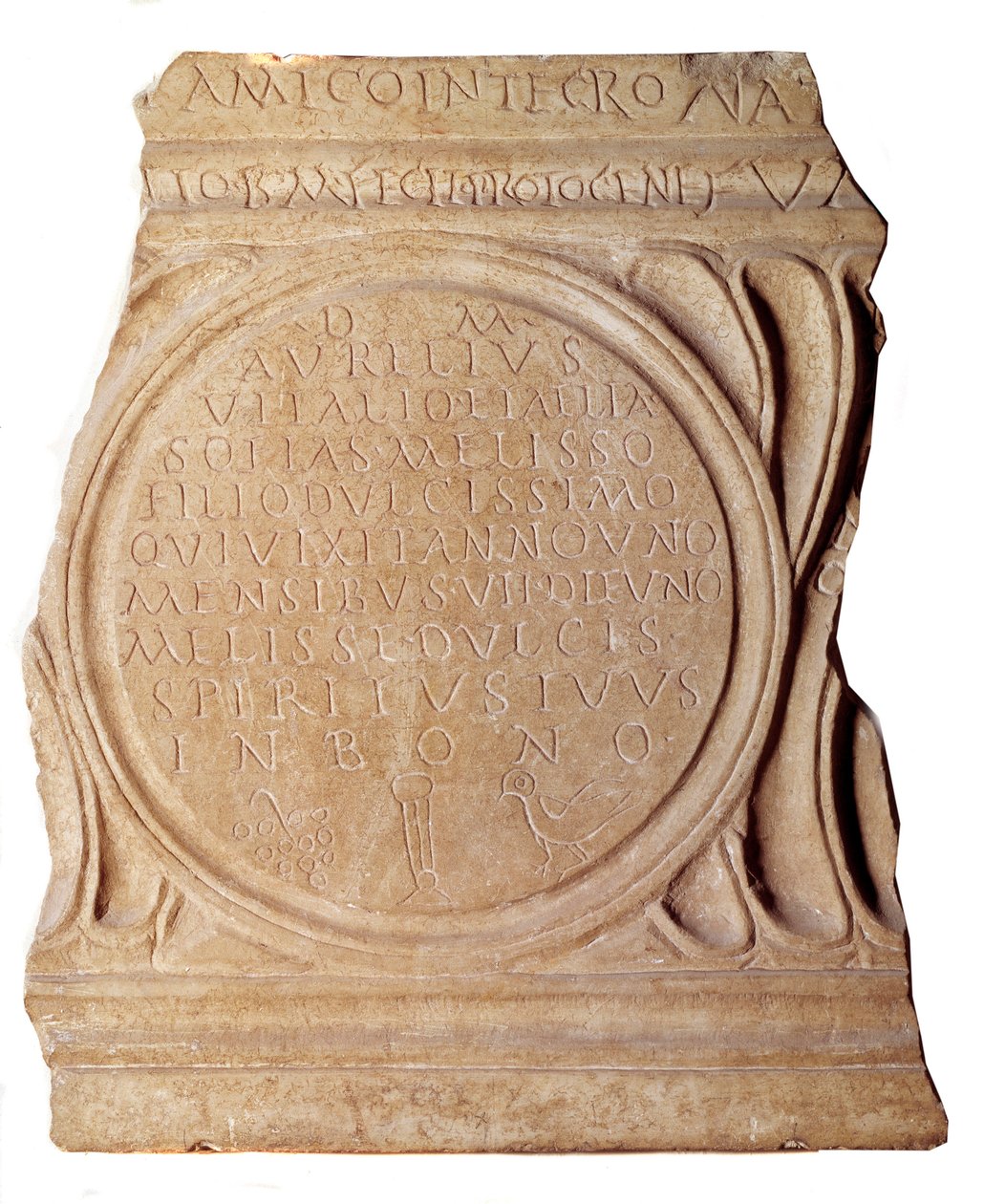 Art paléochrétien : Épitaphe chrétienne de Melissus. De Rome, Paris, Musée du Louvre - Paleo Christian Paleo Christian
