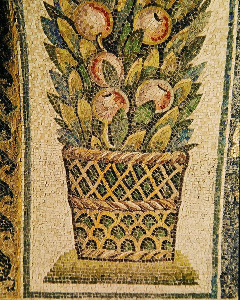 Un panier de fruits, c.430 AD (mosaïque) - Paleo Christian
